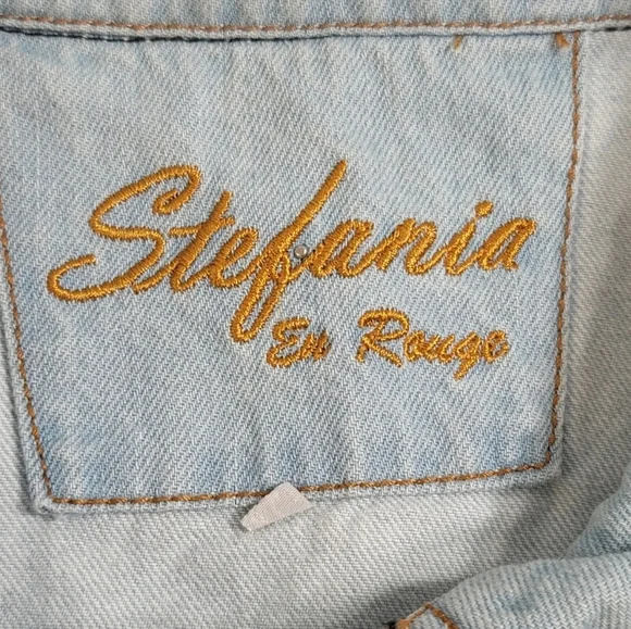 Womens Light Wash Peplum Destructed Hem Detail Jacket Stylish Windbreak size XL - Picture 10 of 16